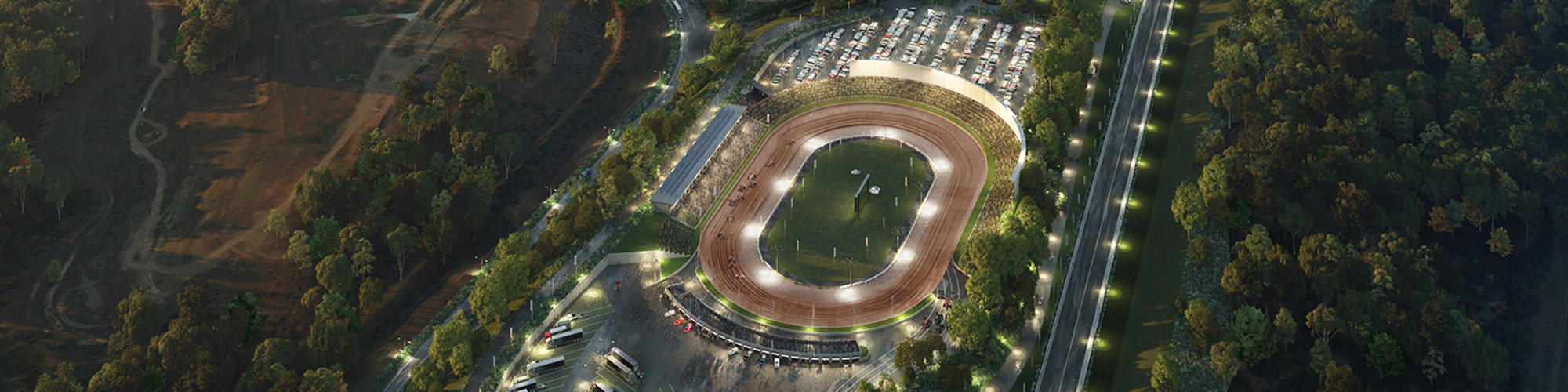An artist's impression of an aerial view of the proposed new Sydney International Speedway at Eastern Creek.
