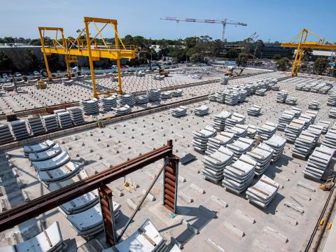 The Marrickville precast facility yard that stored the tunnel segments is now emptying out.