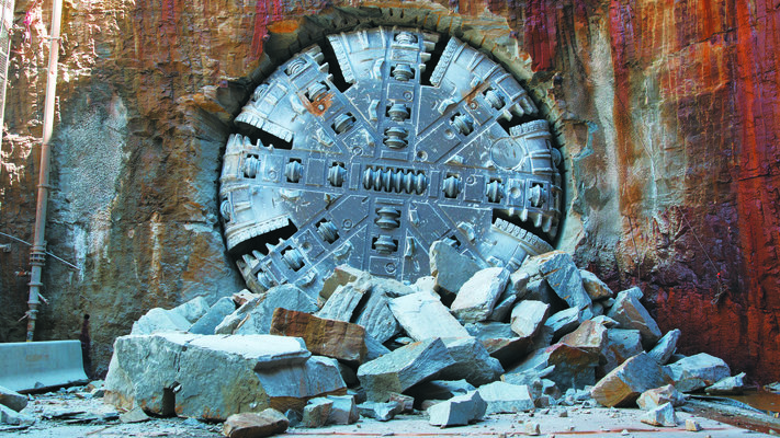 Image showing tunnel boring machine four breaking through at Epping