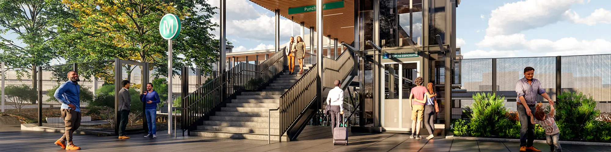 Artist's impression of Punchbowl Station main entry view