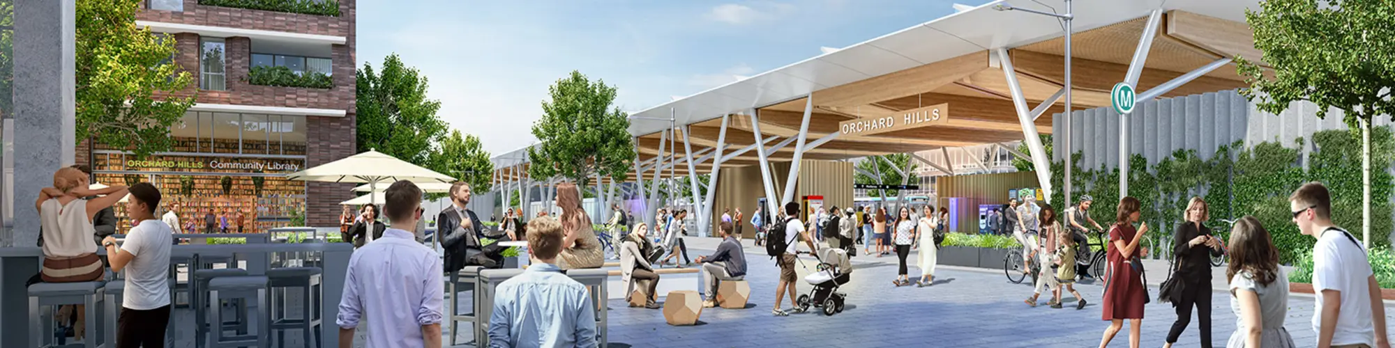 Artist's impression of Orchard Hills Station