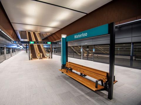 metro station platform of Waterloo Station