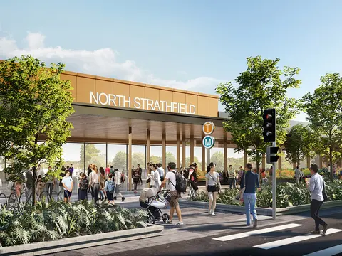 Artist’s impression of North Strathfield metro station