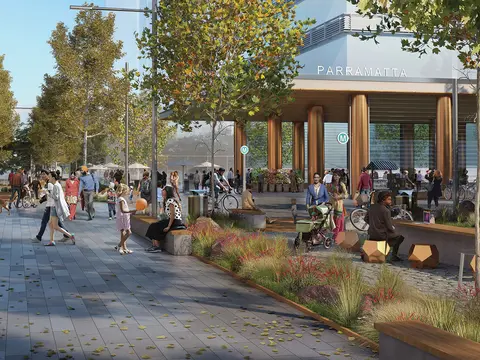 Artist’s impression of Parramatta metro station entrance