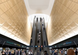 Artist's impression of escalators to new Sydney Metro platforms at Central Station