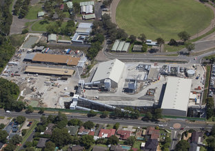 A bird's eye view of  Sydney Metro's Showground Station construction site.