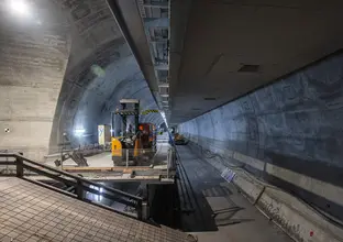 A view down the underground tunnel inside Pitt Street Station Cavern.