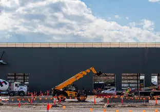 An on the ground view of construction site at Sydney Metro's Eastern Creek Station precast site.