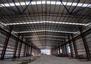 An on the ground view of construction shed at Sydney Metro's Eastern Creek Station  precast site. 