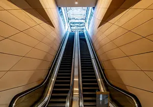 A view of the completed escalators inside Central Walk at Central Station.