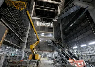 Escalator installation in underground cavern