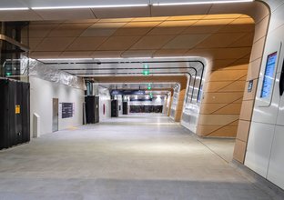 Wide shot of underground pedestrian concourse at Central Station