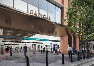 a digitally created artist impression of Gadigal station 