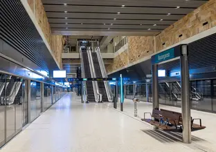 Inside of Barangaroo Station Metro platform