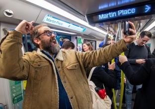 A happy passengers at the newly opened City line metro