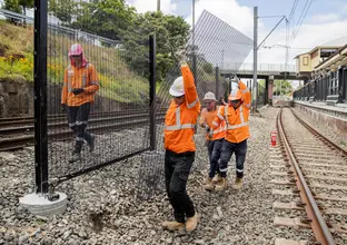 Fencing installation work going on at the Southwest