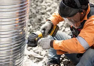 a worker working at the site