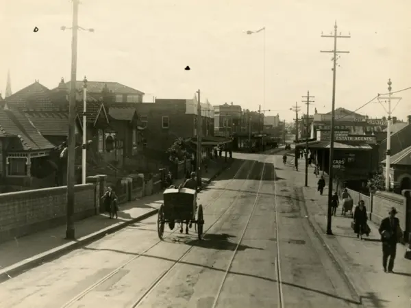 Marrickville Shopping Centre on Illawarra Road, 1936