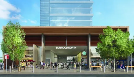 Artist's impression of Burwood North Station