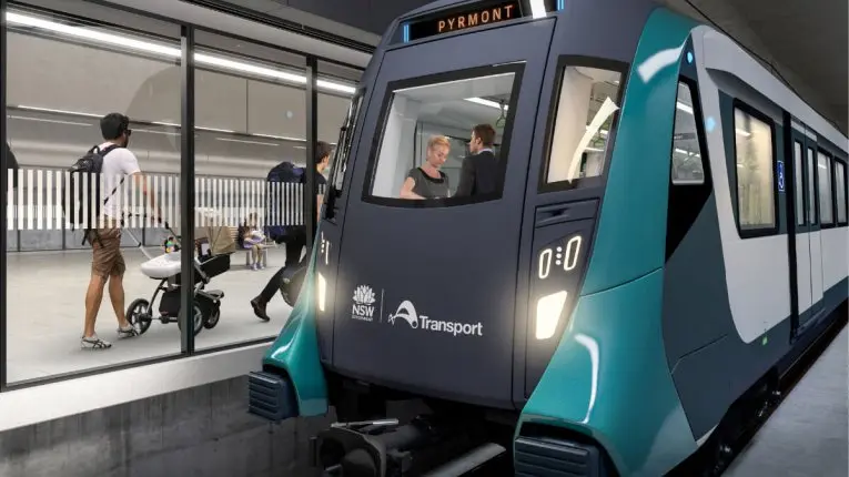 Artist's impression of Pyrmont Station platform