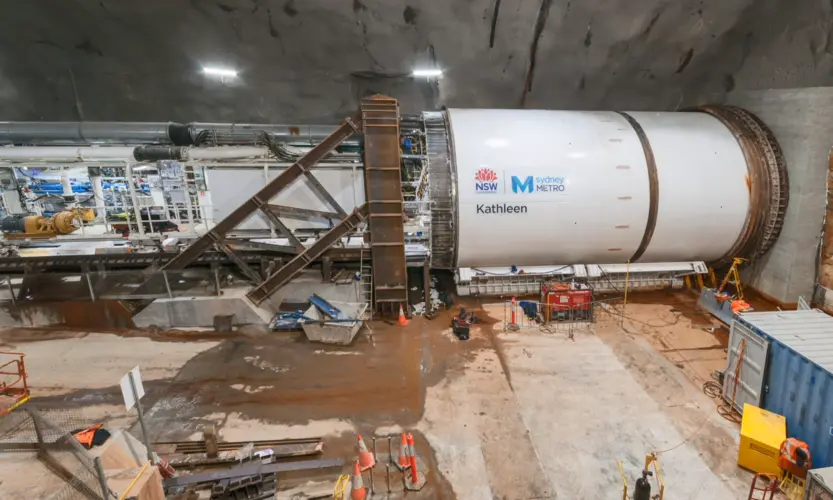 TBM Kathleen digging under the Harbour 