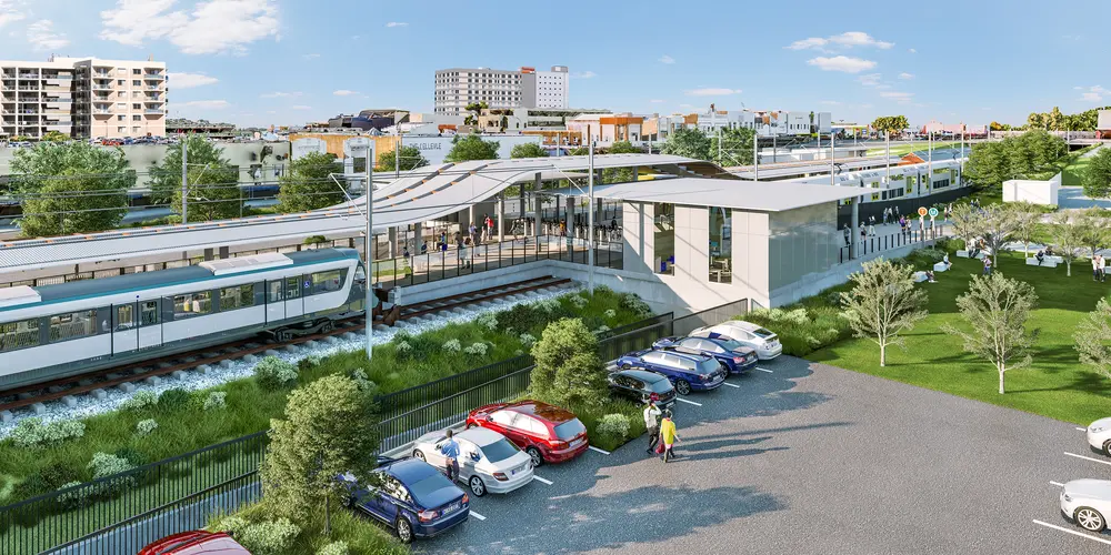 Artist's impression of Bankstown Station aerial view