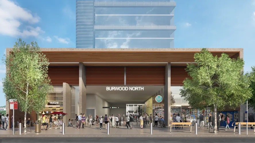 Artist's impression of Burwood North Station