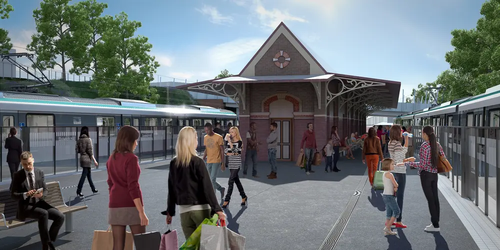 Artist's impression of Dulwich Hill Station platform