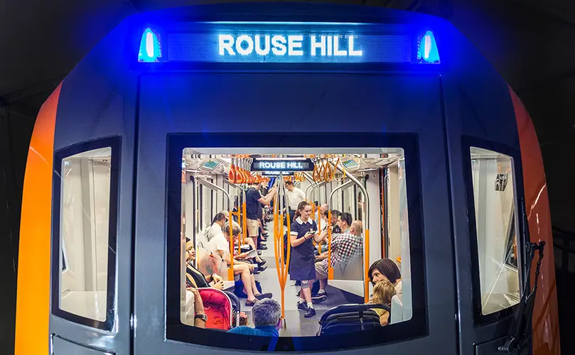 Sydney Metro train front window