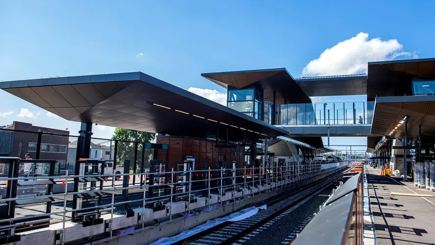 A look at Sydenham Station as viewed from the platform where the station is being upgraded to Metro standards.