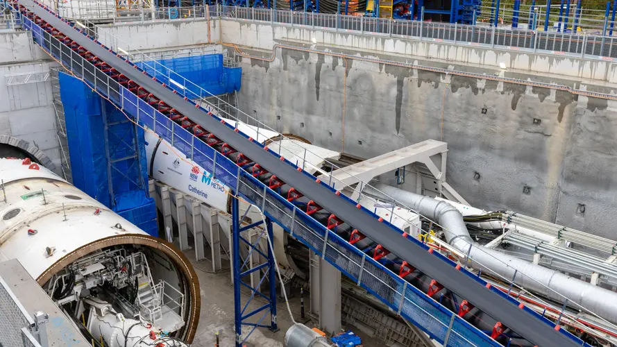 A TBM in the construction site