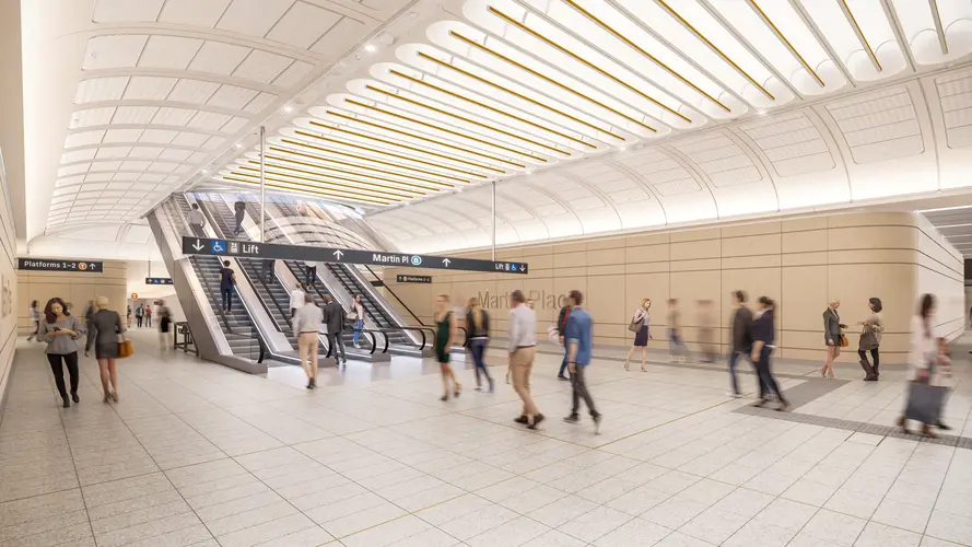 Artist impression of Martin Place Station