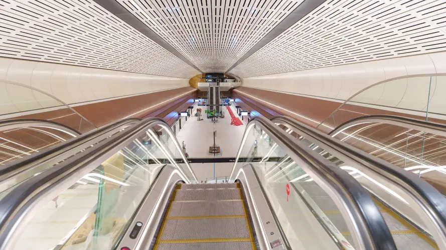 Escalators of Victoria Cross Station