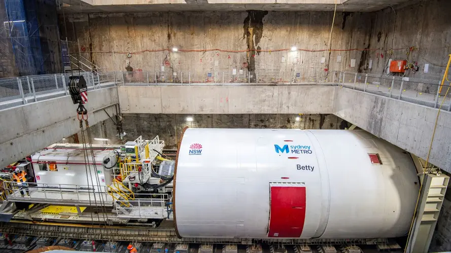 TBM Betty being set up to dig the tunnels