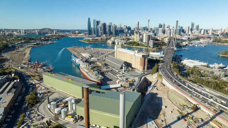 The Bays from a bird's-eye view consisting of the city, sea and the highway