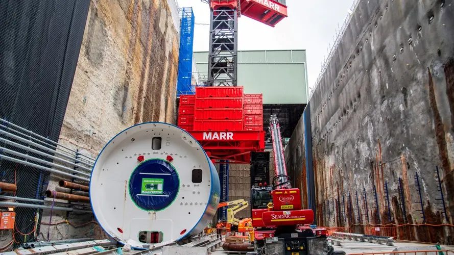 The front shield of the TBM