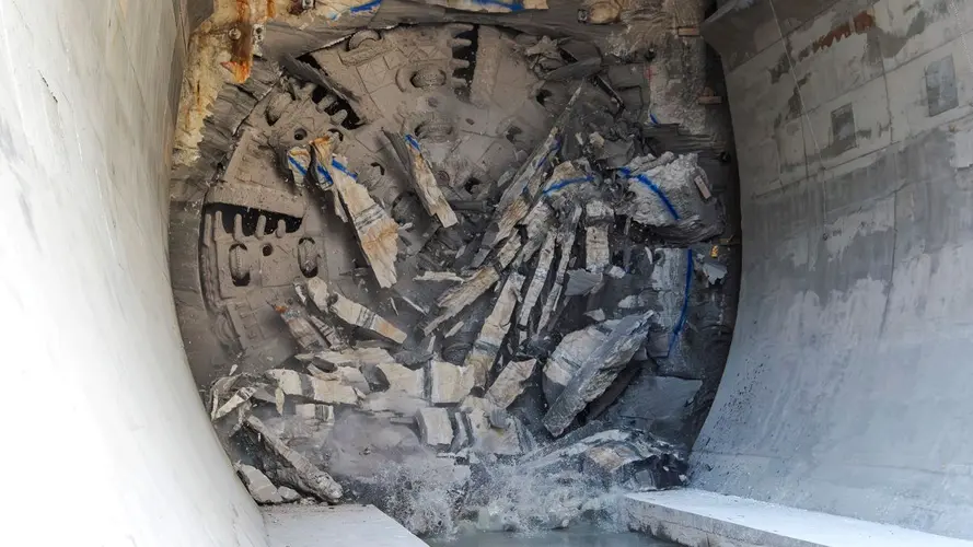 TBM breaking through