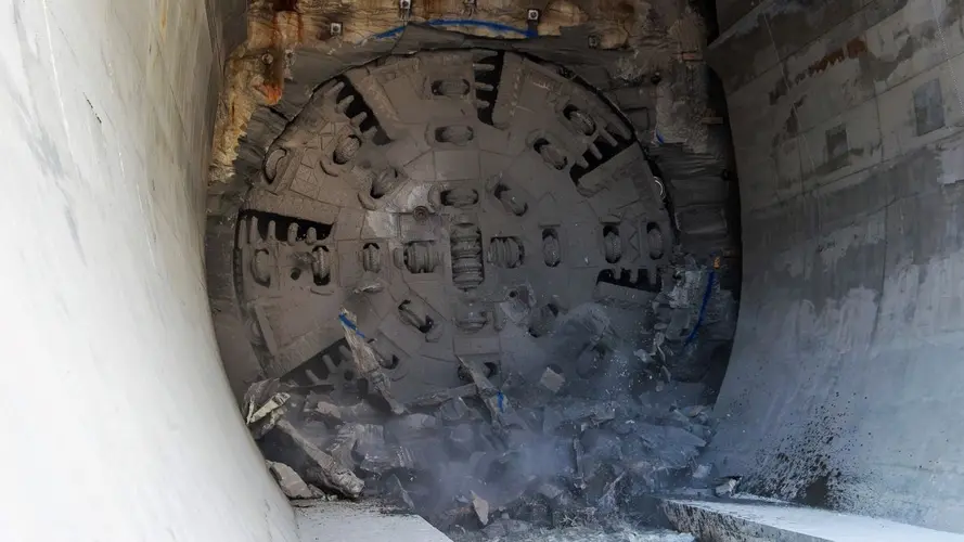 TBM breaking through