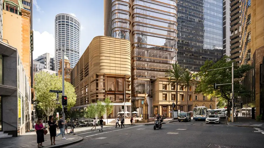 AI image of the entry from Bligh Street to the Hunter street station