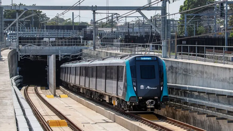 Train coming out of a tunnel