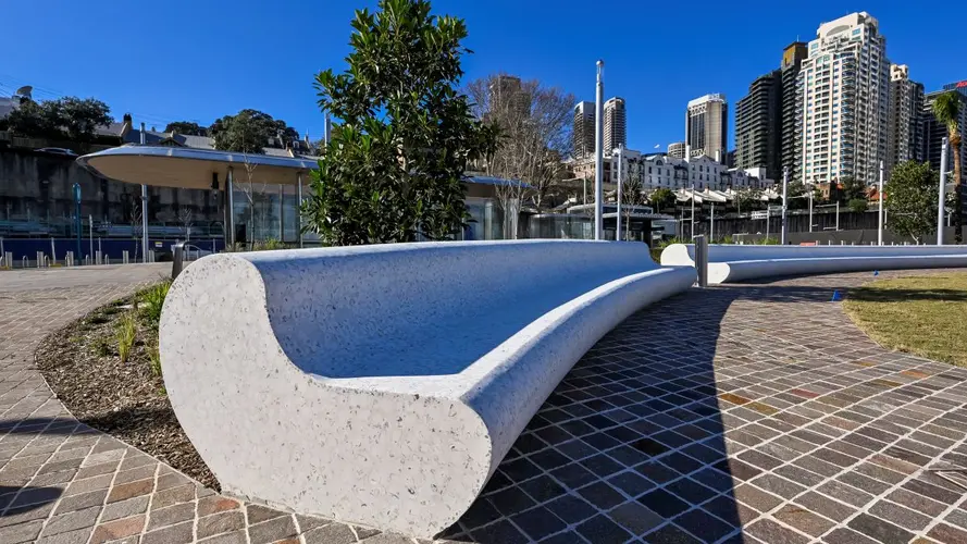 seating outside Barangaroo station