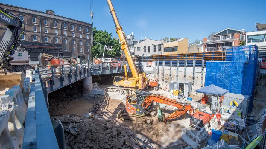 excavation on the West project site