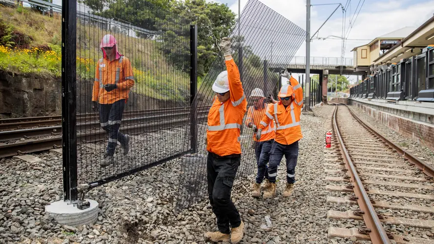 Fencing installation work going on at the Southwest