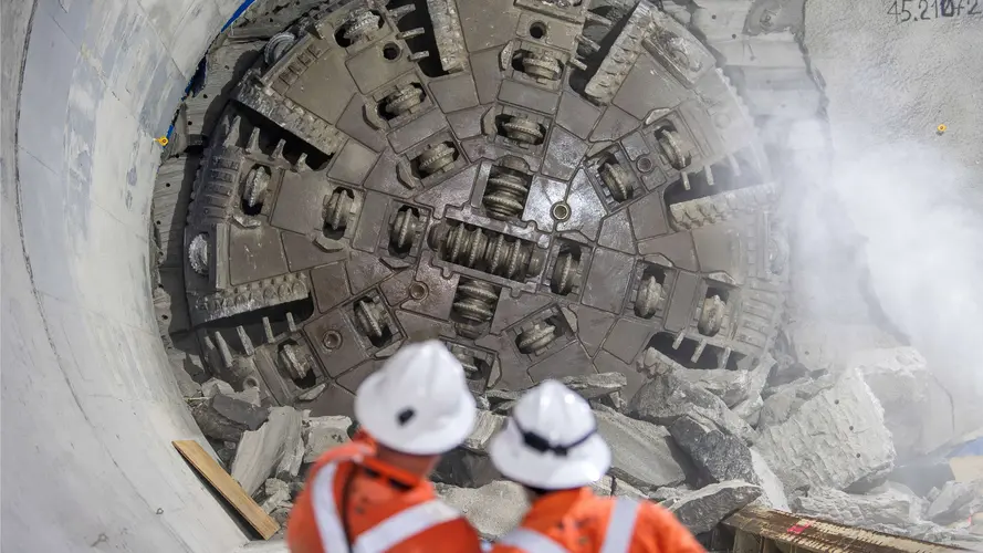 TBM Betty breakthrough seen by two workers