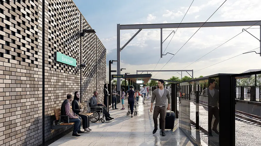 An artist's impression of the Bankstown metro station platform